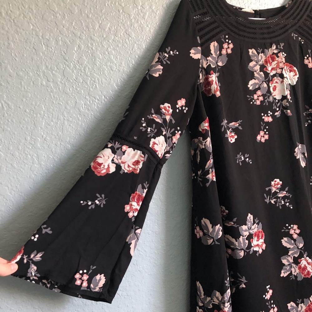 Maternity floral black dress